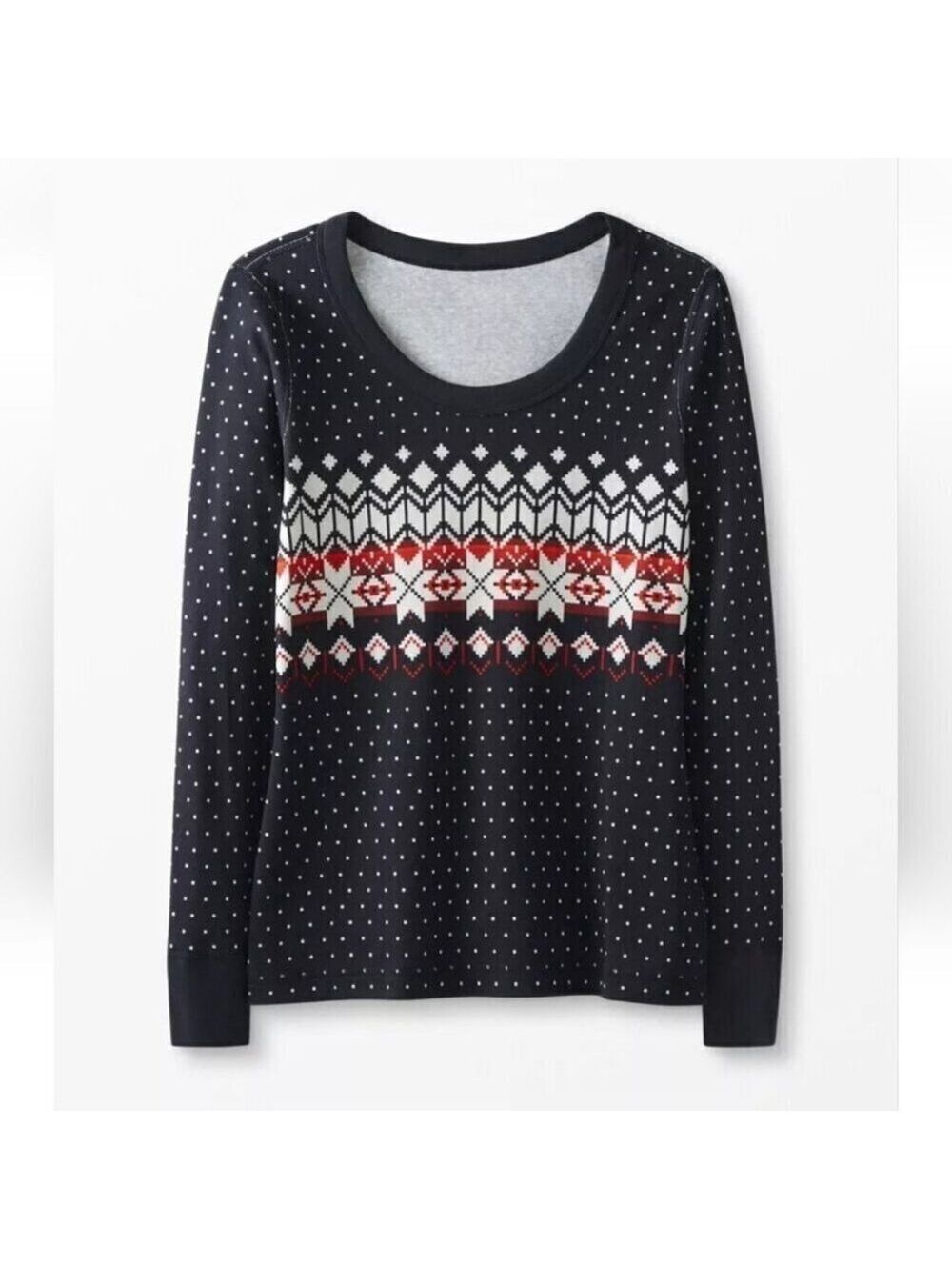 HANNA ANDERSSON | Fair Isle Long John Top Pajama Organic Cotton sz M